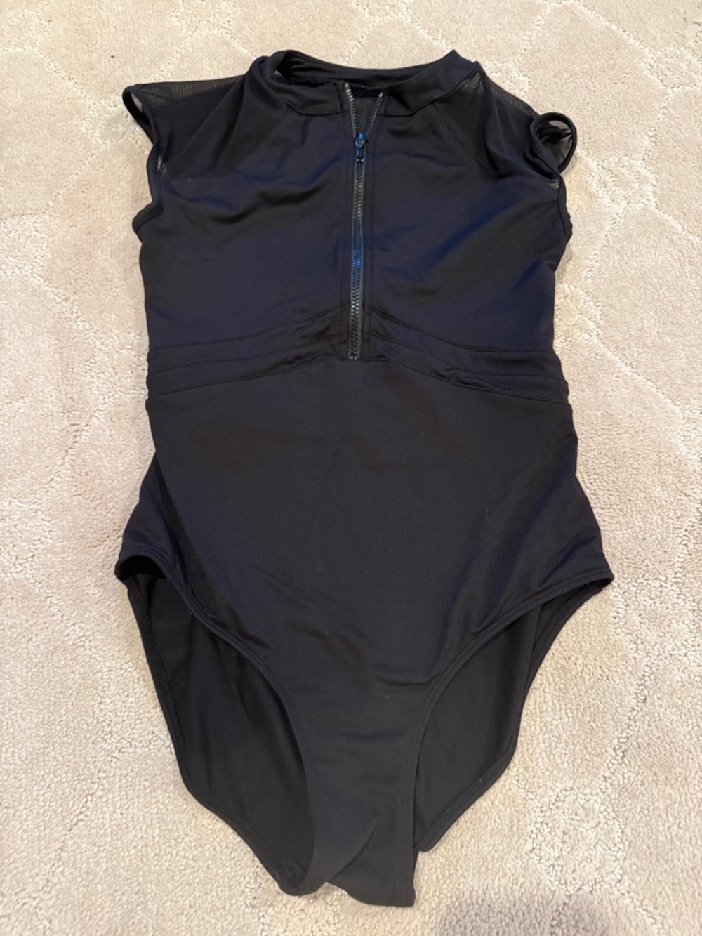 Kids Bloch Black Zip-Front One-Piece Leotard 14